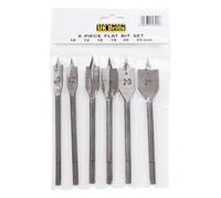 Uk Drills Flat Bit Set 6Pcs Wood Fully Hardened Woodworking