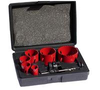 UK Drills Hole Saw Set 8 from 20mm to 64mm Bi Metal with Arbors Pilot Drill