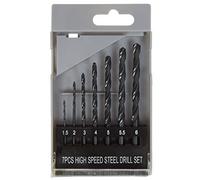 UK Drills HSS Drill Bits Set 7 Pieces Size from 1/16 to 1/4 for Steel Wood Plastic Drilling