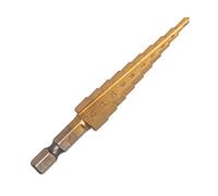 UK Drills HSS Step Drill Bit 3-12mm, 10 Steps (Every 1mm), Titanium Coated, Hex Shank, Lots of Hole Sizes from One Bit, for Sheet Metal and Thin Materials