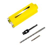 UK Drills Pro Series 65mm Diamond Core Drill Kit with SDS Plus Adaptor, Centre Pilot Drill & Taper Drift, for Brick, Block and Concrete