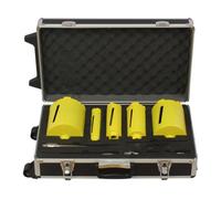 UK Drills Pro Series Diamond Core Drill Set - 11 Pieces: 38, 52, 65, 117 & 127mm Cores, Adaptors, Centre Drill & Carry Case, Laser Welded