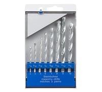 UK Drills Profi Masonry Drill Bit Set, 8 Pieces, 3mm to 10mm, Tungsten Carbide Tip