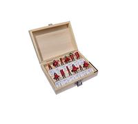 UK Drills Router Bit Set 12 Piece Wood Tungsten Carbide Tip Woodworking