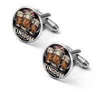 UK Drinking Team Party British Beer Fest Men's Cufflinks Tuxedo Cuff Links Dress Shirt Tie Accessories for Business Weddings