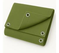 UK Eco Green Canvas Heavy Duty Cotton Tarpaulin Cover Boat Log Store Roofing Sheets (Green, 3m x 5m)