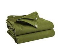 UK Eco Green Canvas Heavy Duty Cotton Tarpaulin Cover Boat Log Store Roofing Sheets (Green, 6 x 6 ft(1.8 x 1.8m))