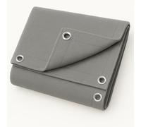 UK Eco Green Canvas Heavy Duty Cotton Tarpaulin Cover Boat Log Store Roofing Sheets (Grey, 2m x 2m)