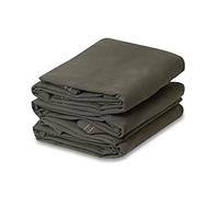 UK Eco Green Canvas Heavy Duty Cotton Tarpaulin Cover Boat Log Store Roofing Sheets (Grey, 9 x 9 ft)
