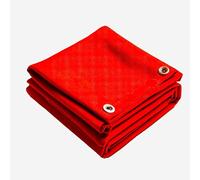 UK Eco Green Canvas Heavy Duty Cotton Tarpaulin Cover Boat Log Store Roofing Sheets (Red, 3m x 3m (9.84 x 9.84ft))