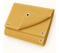 UK Eco Green Canvas Heavy Duty Cotton Tarpaulin Cover Boat Log Store Roofing Sheets (Tan, 10 x 12 ft)