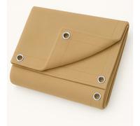 UK Eco Green Canvas Heavy Duty Cotton Tarpaulin Cover Boat Log Store Roofing Sheets (Tan, 8 x 12 ft)