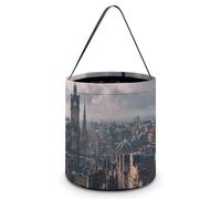 UK Edinburgh City Large Easter Basket Candy Bags Canva Tote Bag Portable Hallowee Bucket