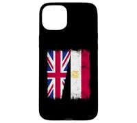 UK Egypt Half Flag British Egyptian Heritage Case for iPhone 15 Plus