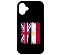 UK Egypt Half Flag British Egyptian Heritage Case for iPhone 16 Plus