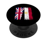 UK Egypt Half Flag British Egyptian Heritage PopSockets Adhesive PopGrip