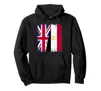 UK Egypt Half Flag British Egyptian Heritage Pullover Hoodie