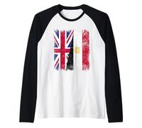 UK Egypt Half Flag British Egyptian Heritage Raglan Baseball Tee