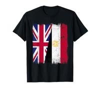 UK Egypt Half Flag British Egyptian Heritage T-Shirt