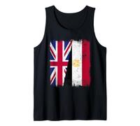 UK Egypt Half Flag British Egyptian Heritage Tank Top