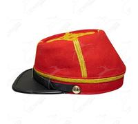 UK EMPIRE GROUP American Civil War Major/Colonel Kepi, Artillery Red 100% Wool Cloth With Gold Braid Forage Cap/Hat (Medium)