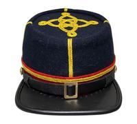 UK EMPIRE GROUP American Civil War Officer Captain Kepi Red Band - Navy Blue Wool Hat/Cap (X-Large)