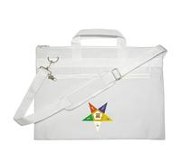 UK EMPIRE GROUP Masonic Eastern Star White Tote Bag Printed, Lightweight Water Resistant with Hand & Shoulder Carry, White, S