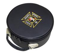 UK EMPIRE GROUP Masonic Knights Templar Commandery Crown Cap Case Black Cross Emblem, Freemason Hat Carrying Box