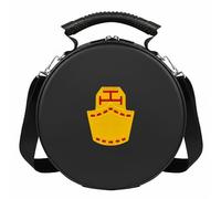 UK EMPIRE GROUP Masonic Royal Arch High Priest Crown Cap Case Black (Foldable) Red & Yellow Machine Embroidery, Freemason Hat Box
