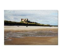 UK England Bamburgh Castle Coast Beach Northumberland Jigsaw Puzzle 500 Piece Game Artwork Travel Souvenir 52x38CM