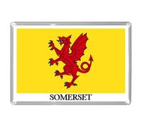 UK ENGLAND CEREMONIAL COUNTY AND REGIONAL FLAGS Jumbo Fridge Magnets (48 DESIGNS) - Overall Size 9.7cm by 6.7cm (Somerset)