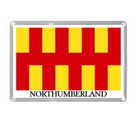 UK ENGLAND - ENGLISH HISTORIC COUNTY FLAGS Jumbo Fridge Magnets (39 DESIGNS) - Overall Size 9.7cm by 6.7cm (Northumberland)