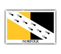 UK ENGLAND - ENGLISH HISTORIC COUNTY FLAGS Jumbo Fridge Magnets (39 DESIGNS) - Overall Size 9.7cm by 6.7cm (Norfolk)