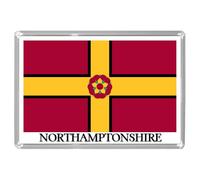 UK ENGLAND - ENGLISH HISTORIC COUNTY FLAGS Jumbo Fridge Magnets (39 DESIGNS) - Overall Size 9.7cm by 6.7cm (Northamptonshire)