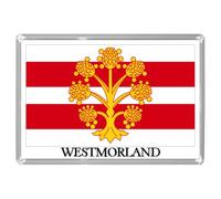 UK ENGLAND - ENGLISH HISTORIC COUNTY FLAGS Jumbo Fridge Magnets (39 DESIGNS) - Overall Size 9.7cm by 6.7cm (Westmorland)