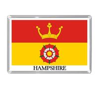 UK ENGLAND - ENGLISH HISTORIC COUNTY FLAGS Jumbo Fridge Magnets (39 DESIGNS) - Overall Size 9.7cm by 6.7cm (Hampshire)