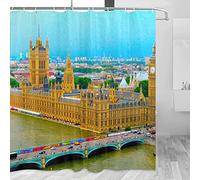 Uk England Houses Of Parliament London Shower Curtain Travel Bathroom Decor Set With Hooks Polyester 72x72Inch(YL-05956)