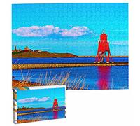 Uk England South Shields Lighthouse Jigsaw Puzzle for Adults 1000 Piece Travel Gift Souvenir 26x38CM