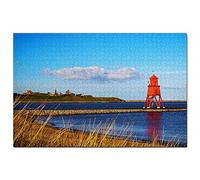 UK England South Shields Lighthouse Jigsaw Puzzle for Adults 1000 Piece Wooden Travel Gift Souvenir