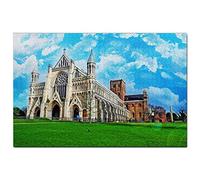 Uk England St Albans Cathedral Jigsaw Puzzle for Adults 300 Piece Travel Gift Souvenir 38x26CM