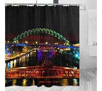 Uk England The Quayside Newcastle Shower Curtain Travel Bathroom Decor Set With Hooks Polyester 72x72Inch(YL-06102)
