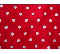 UK Fabrics Online Red/White Polka Dot Spot Polycotton Fabric by the meter (Red)