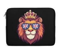UK Flag British Lion Glasses Laptop Sleeve Cute Tablet Case Briefcase Carrying Work Bag Purse Pouch 17inch