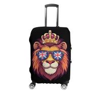 UK Flag British Lion Glasses Suitcase Cover Washable Luggage Protective Covers Travel XL