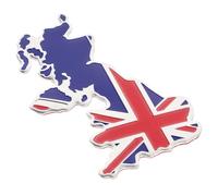 Uk Flag Car Badge Sticker, 3D Aluminium Alloy Emblem for Vehicles | 7x4.7x0.1cm, Peel and Stick Fitting, Universal Side Panel Decoration, Detailed Design for Weather Exposure