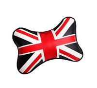 UK Flag Car Neck Pillow - Spine Support Union Jack Headrest Pad - Travel Support Pillow | Breathable PU Leather PP Cotton Neck Pillow for Vehicle Decoration
