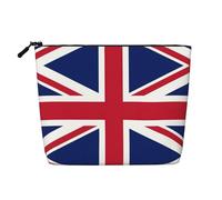 UK Flag Fake Hemp Makeup Bag - Travel, and Daily Storage Essential - Reusable Cosmetic Bag, Zipper Pouch, Make-Up Tool, Black, One Size