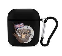 Uk Flag Koala Bear Earphone Case Cover Compatible with AirPods 1&2 Shockproof Bluetooth Headset Case Black-style