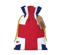 Uk Flag Linen Drawstring Gift Bag Xmas Party Candy Bag Reusable Storage Pouches