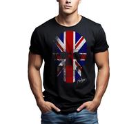 UK Flag Mens T-Shirt Union Jack Skull Black